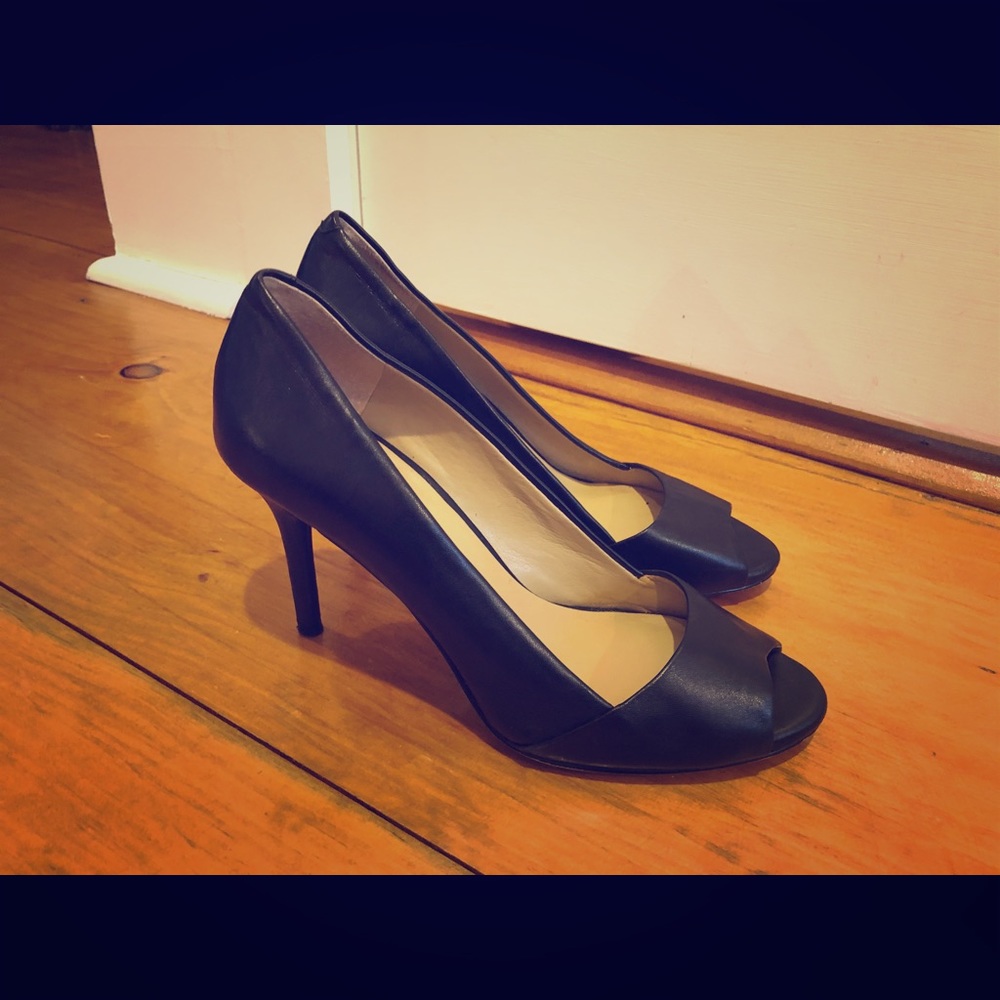 Ann Taylor Black Leather Heels